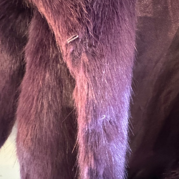 Habitual Girl Plum Purple Faux Fur Coat - Size 4/5 - Picture 6 of 12